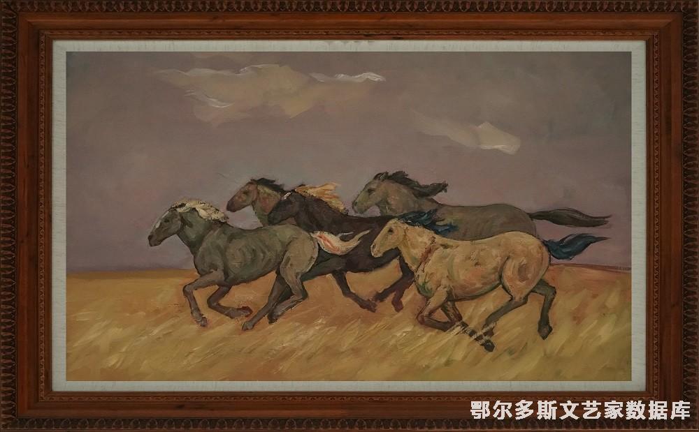 《一往无前》  2020年作品再2020年内蒙古自治区“醉美草原，亮丽北疆”全区美术作品联展中荣获优秀奖，